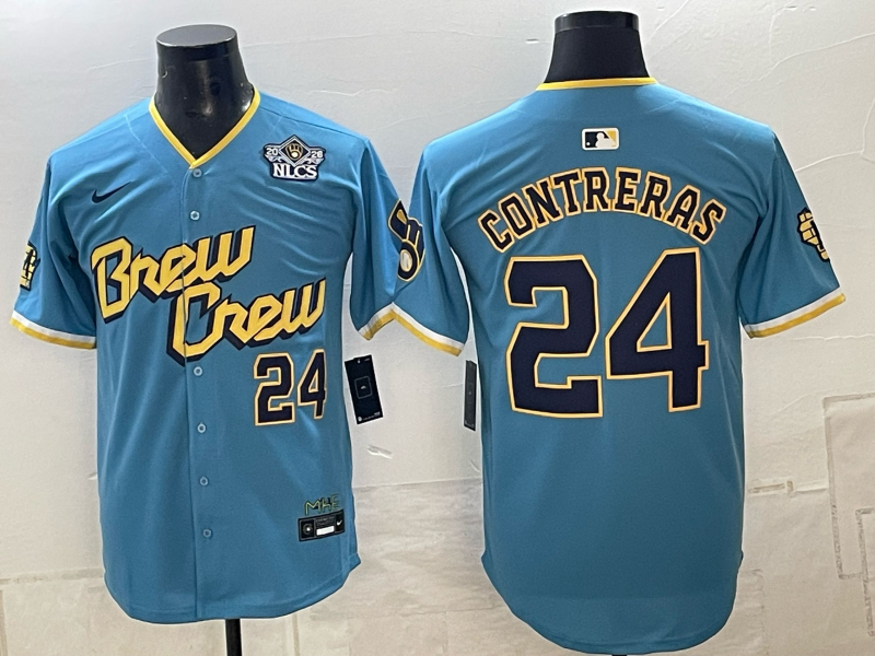 Men Milwaukee Brewers #24 Contreras blue Nike 2026 World Series MLB jersey 102306->milwaukee brewers->MLB Jersey